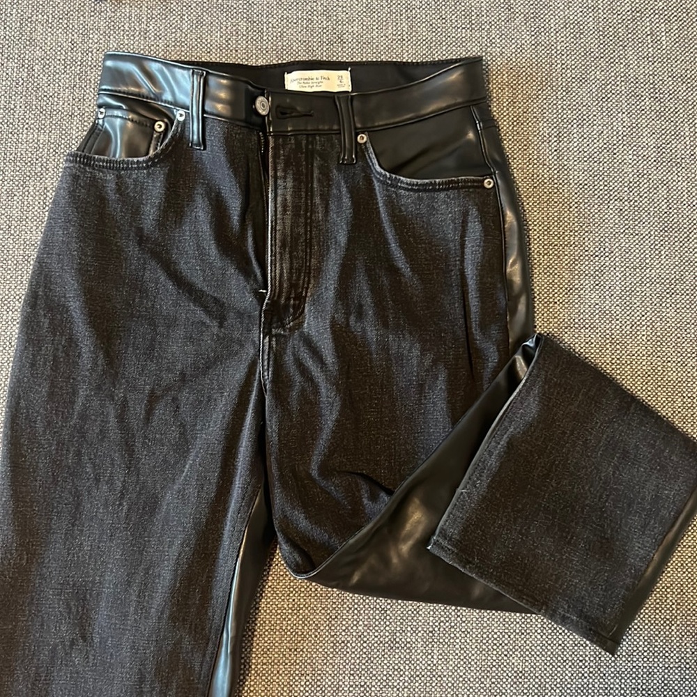 Leather/jean pants